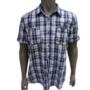 i Jeans by Buffalo Short Sleeve Button Down L